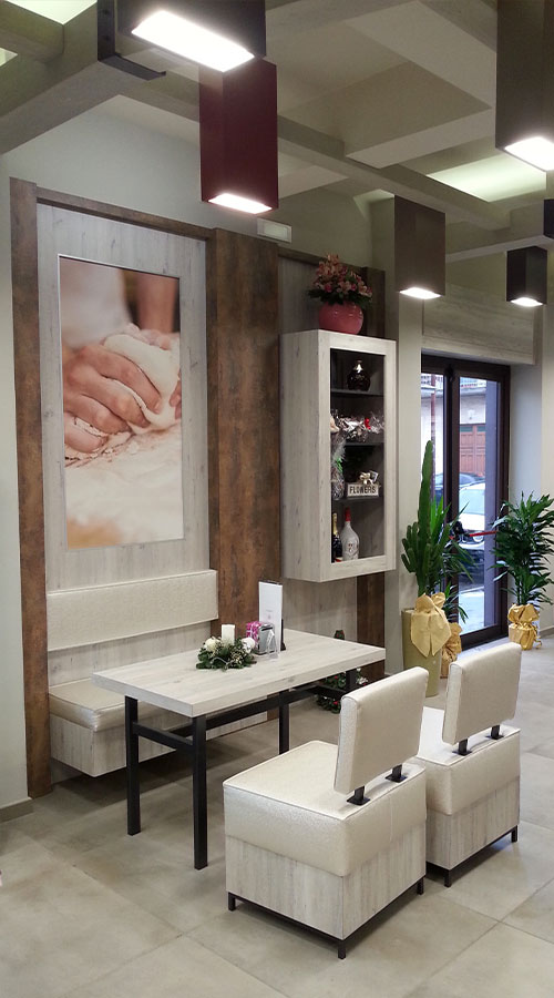 Progettazione di interni gelateria Dolce Gola Poggiomarino